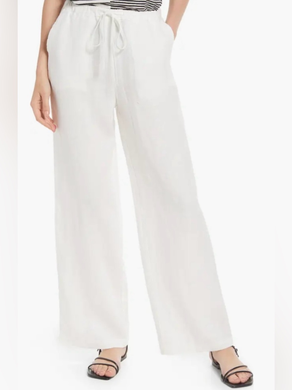 Rails Emmie Linen Wide Leg Pants in White Size XS